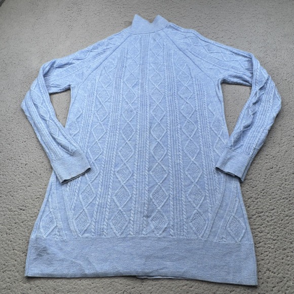 Vineyard Vines Sweater Coat Womens Small Blue Cashmere Cable Knit Long Cardigan - Picture 6 of 16